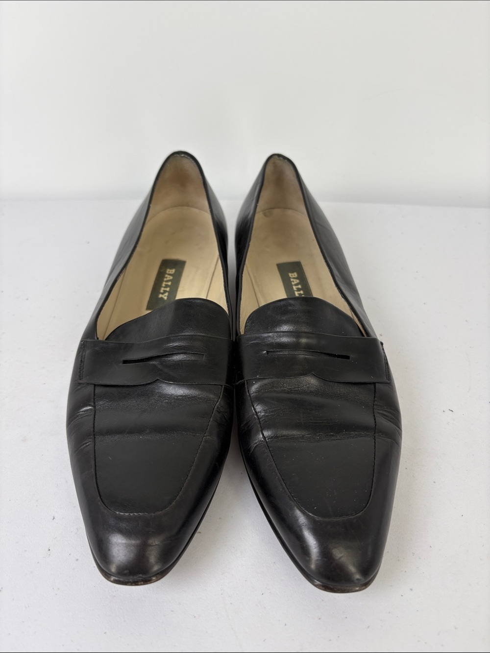 Bally Black Leather Penny Loafers for Women